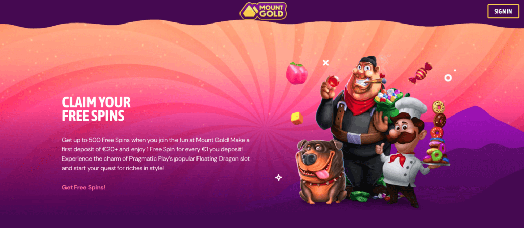 free spins mount gold